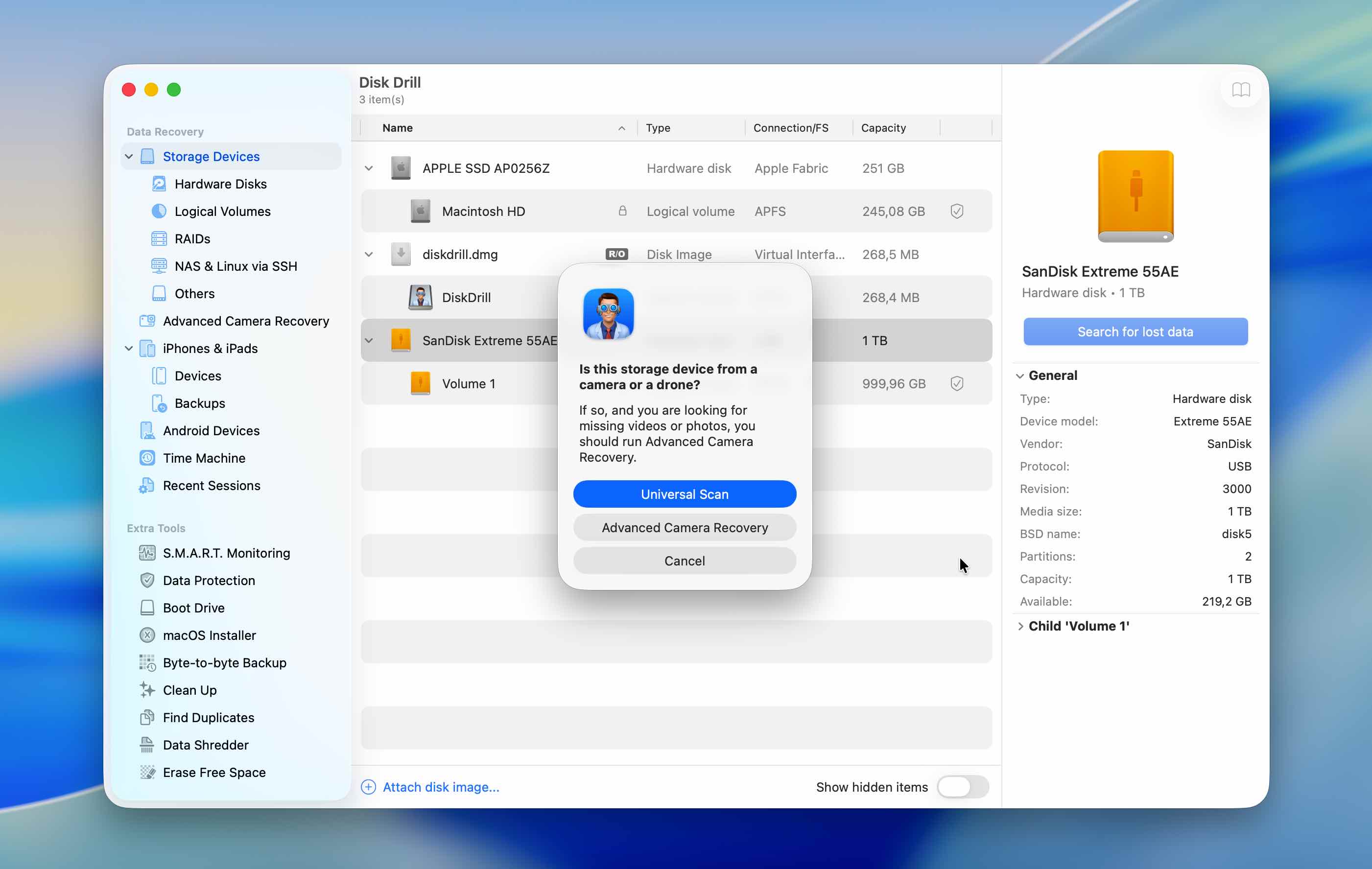 choose recovery method scan