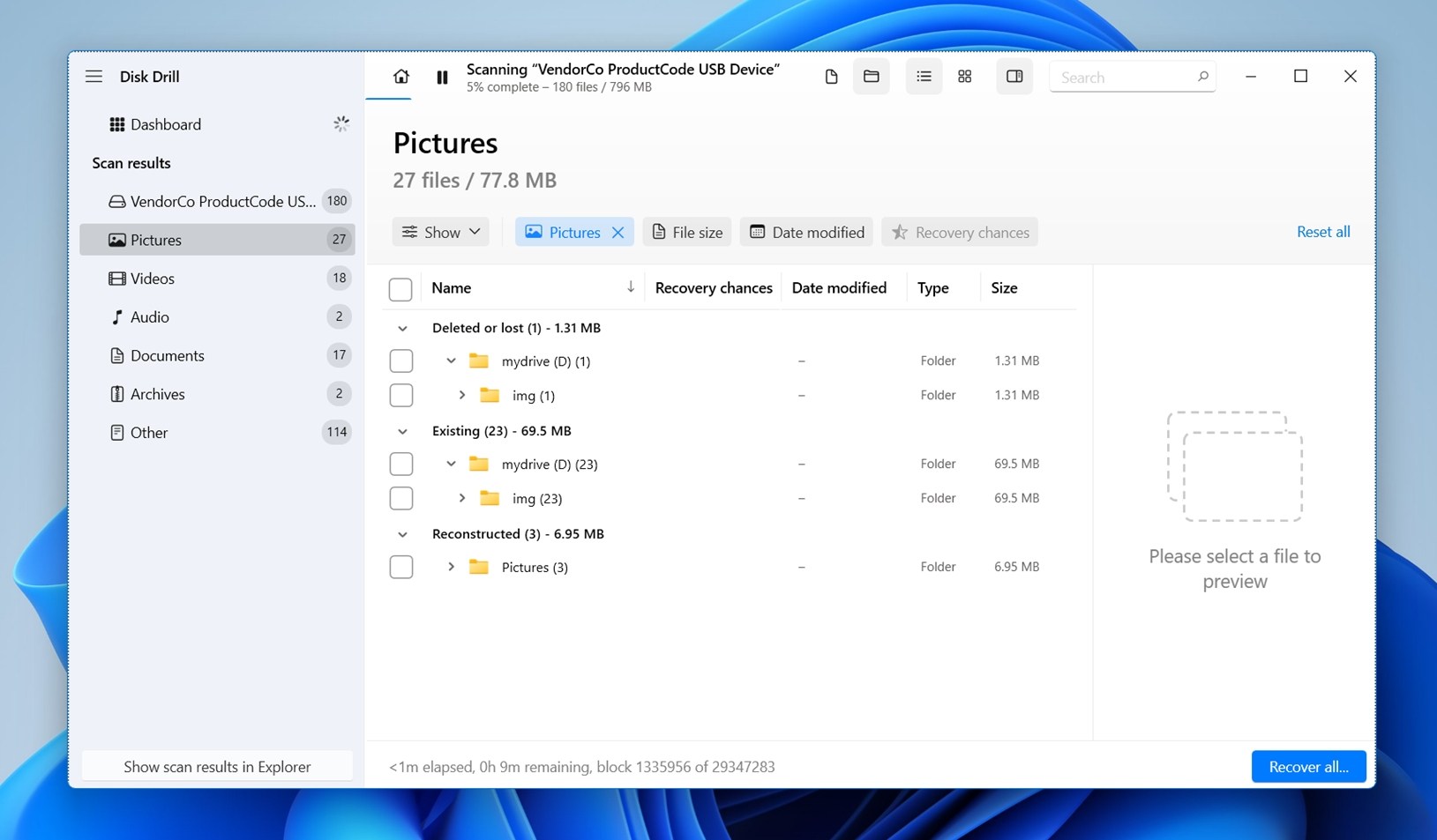 Deleted or lost, Reconstructed, Existing