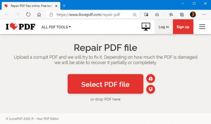 open corrupted pdf file