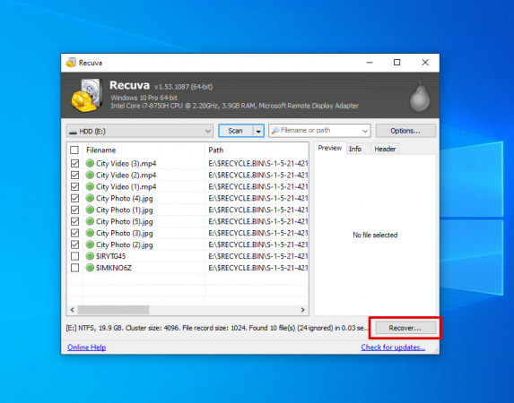 Recuva data recovery free download