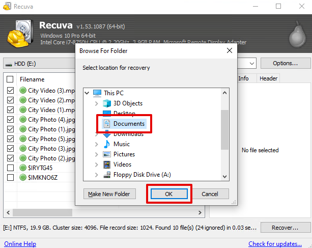 external hard drive recovery must initialize recuva