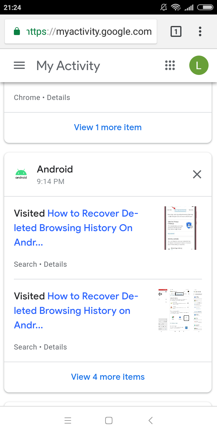 google activity history unknown