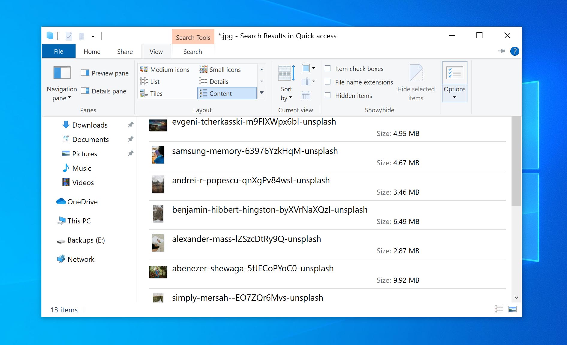 view tab on file explorer