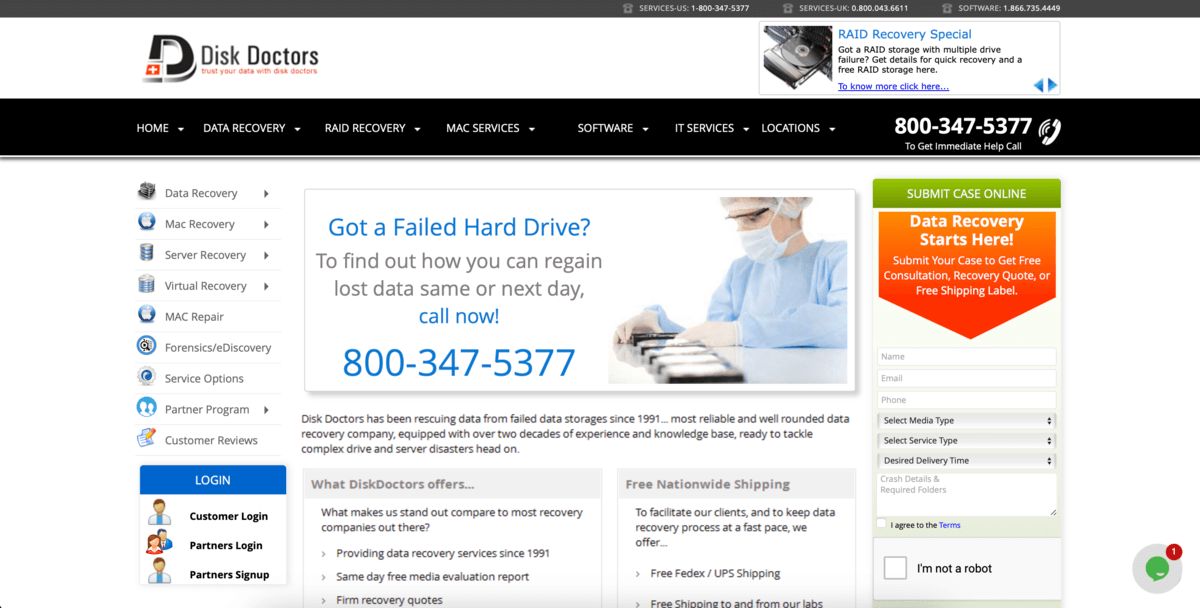 Homepage of Disk Doctors