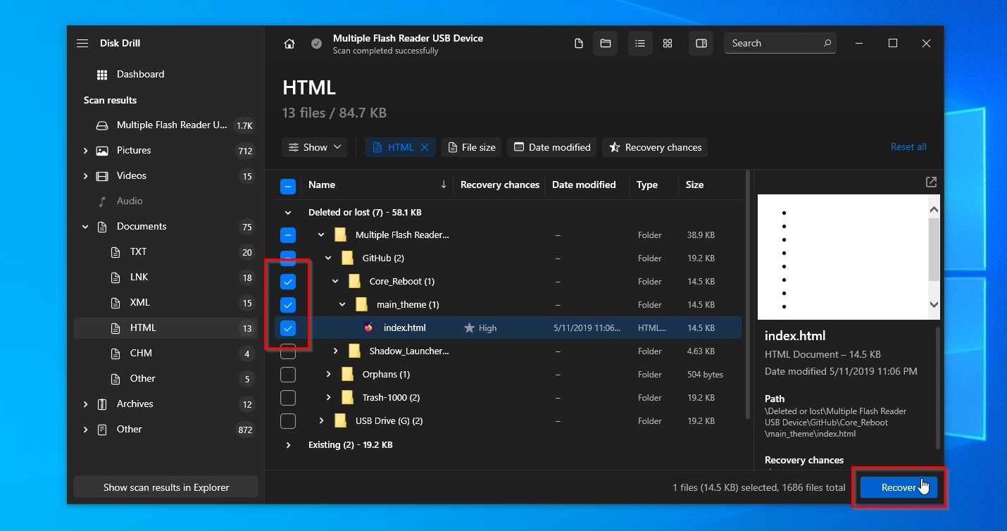 Disk Drill Selecting Files For Recovery