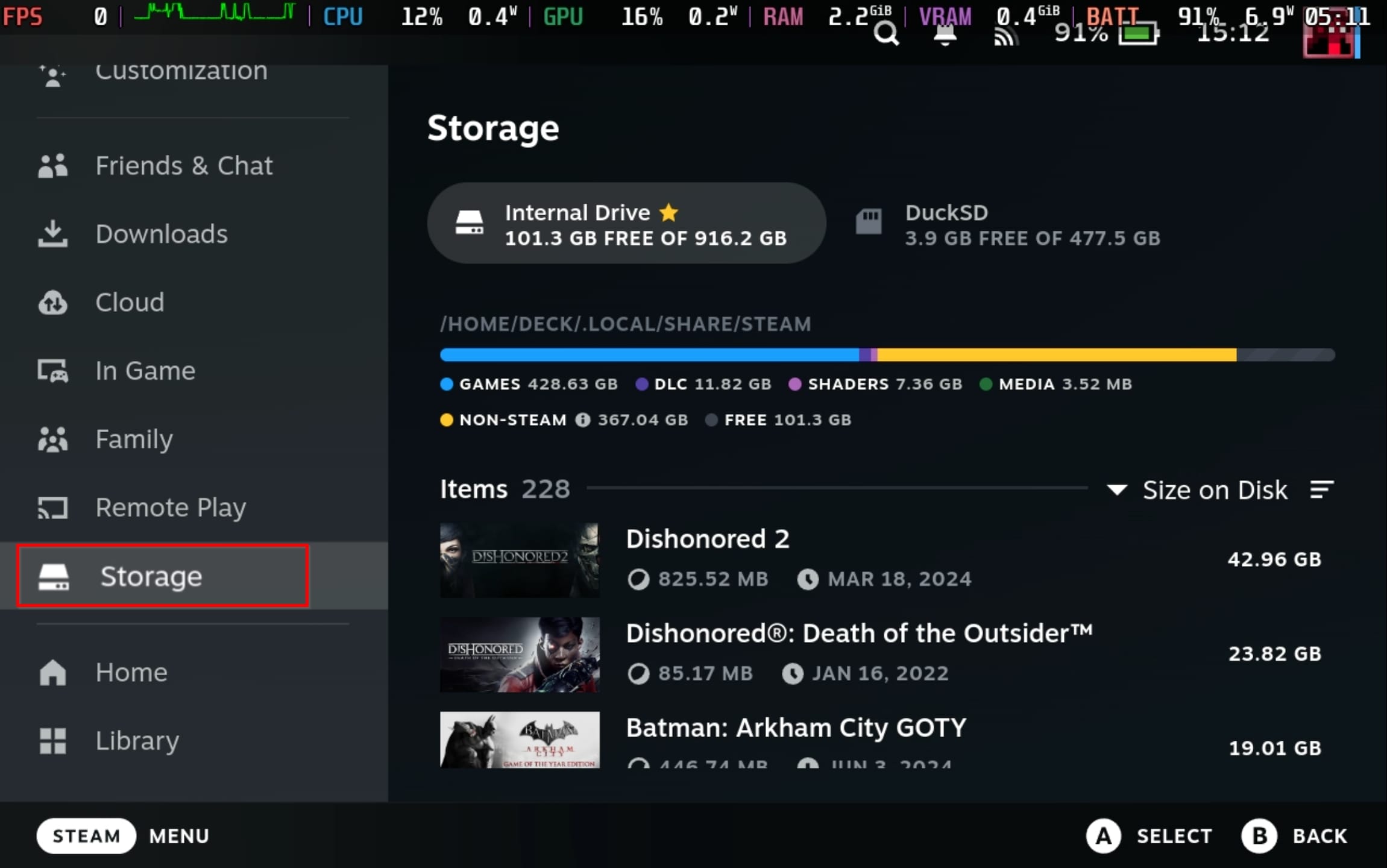 Steam Deck Storage Finding SD Card Entry