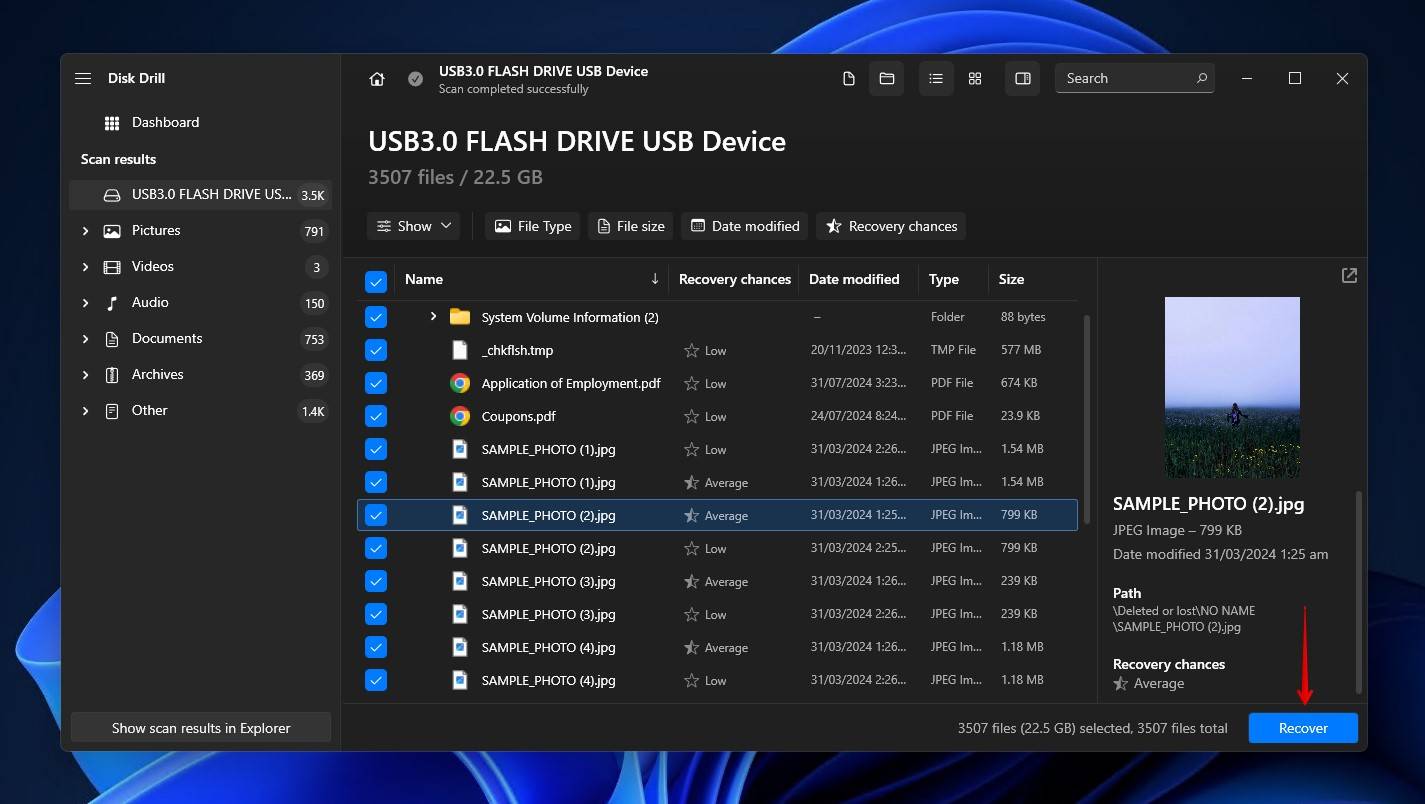 Recovering data from the unrecognized USB drive.