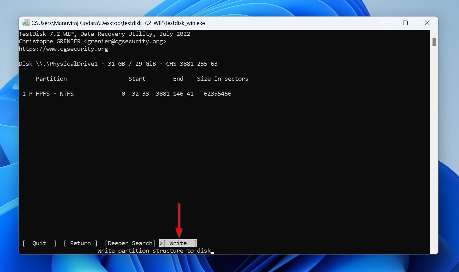 Write partition back to SSD to recover access to files.