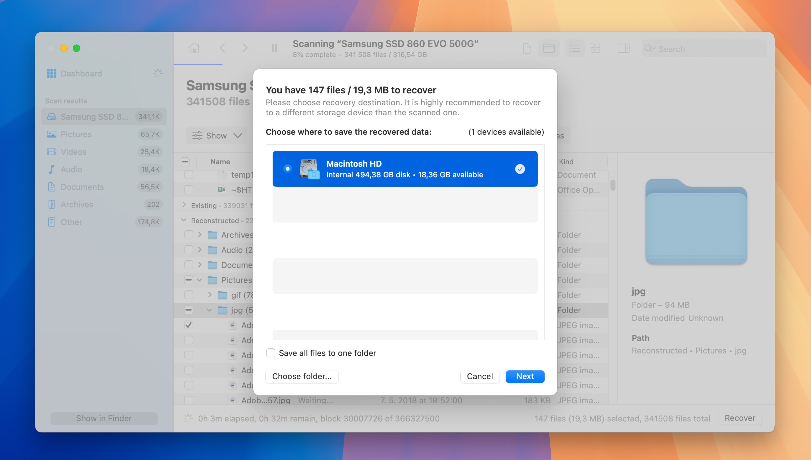 disk drill external ssd recovery destination