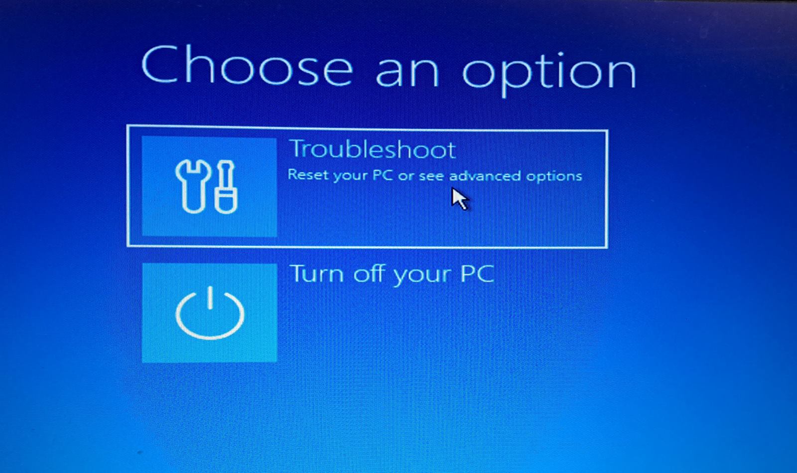 Click Troubleshoot