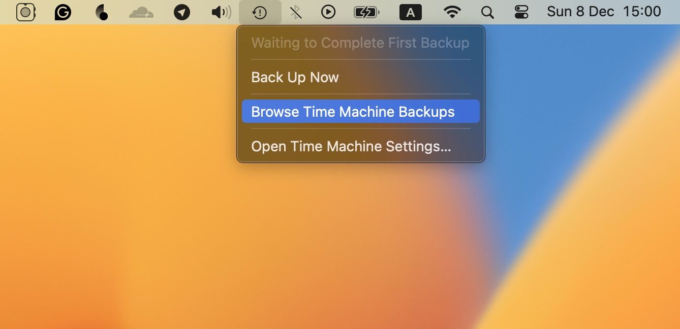 Open Time Machine backups