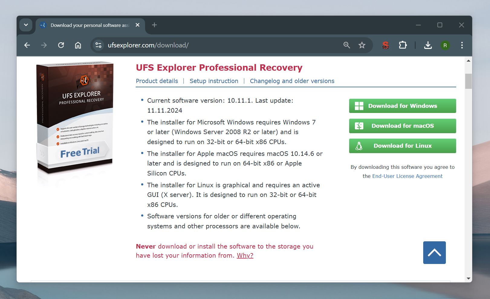 Download UFS Explorer Professional Recovery