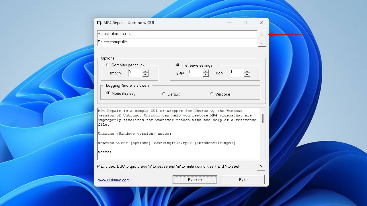 Selecting a reference file.