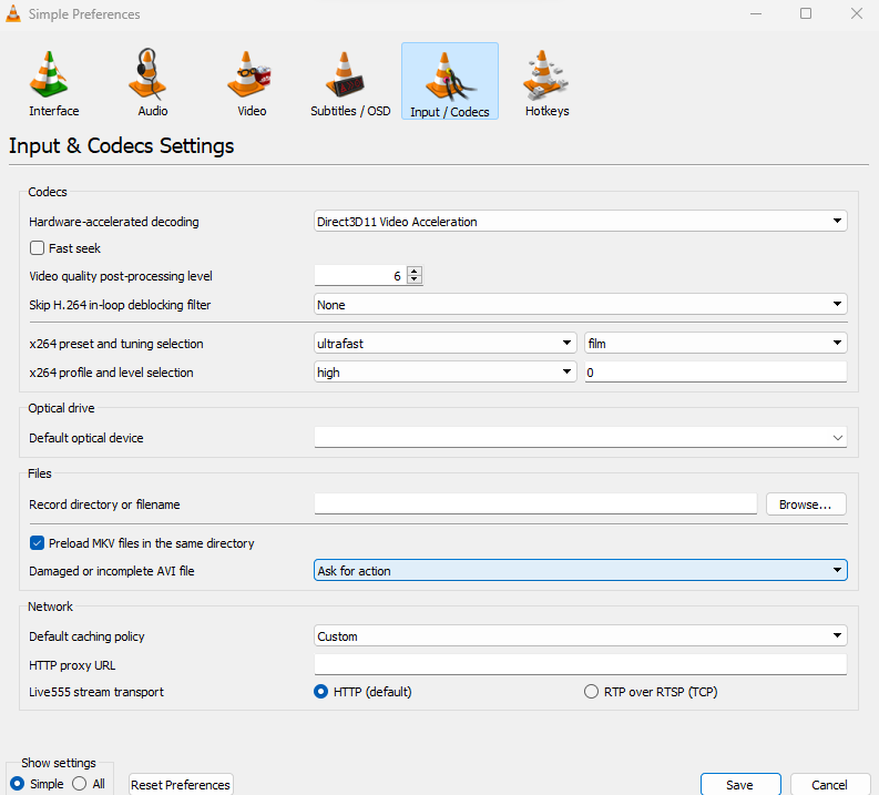 Input and Codecs