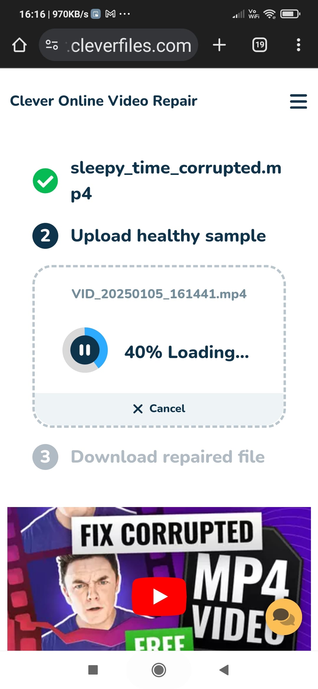 Clever Online Video Repair Uploading Healthy Reference Sample