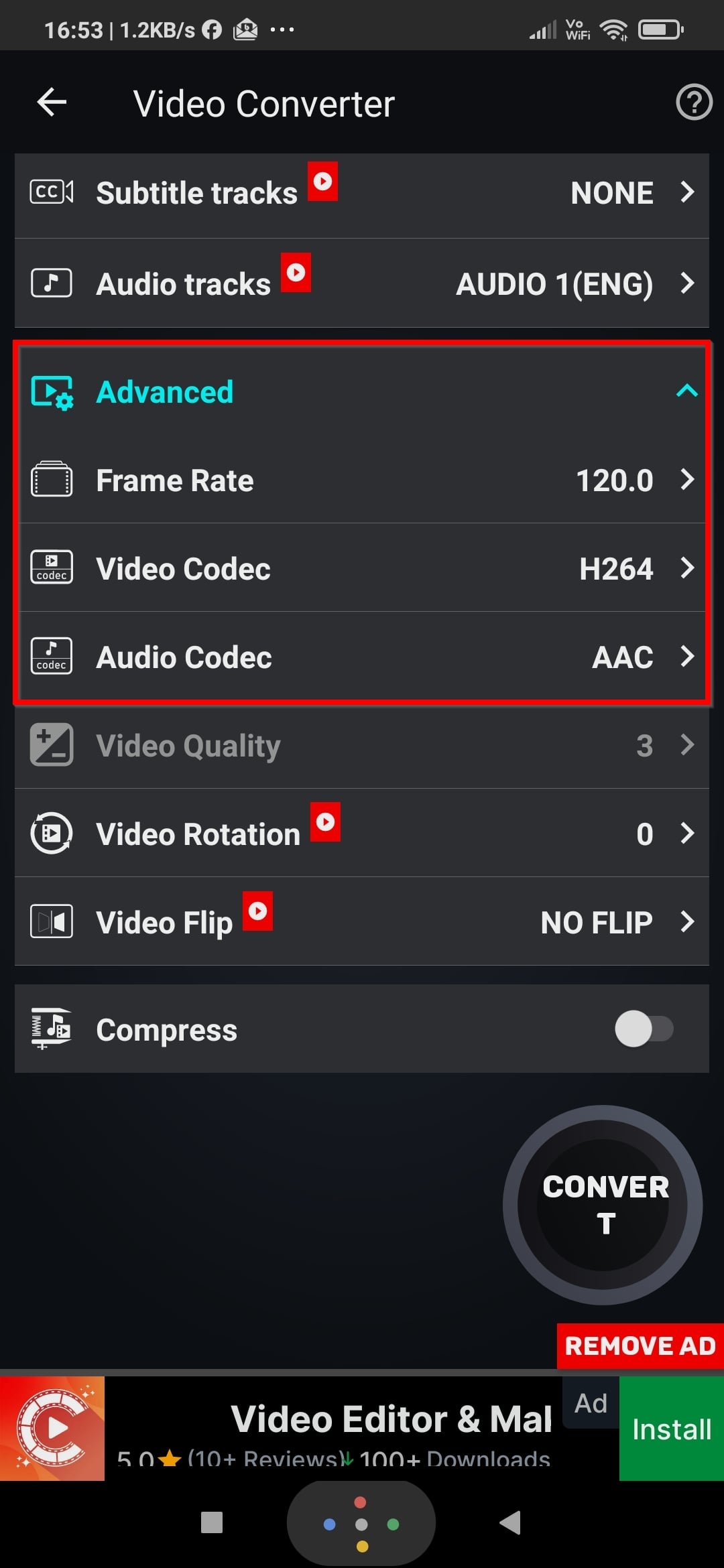 Video Converter Compressor Advanced Options