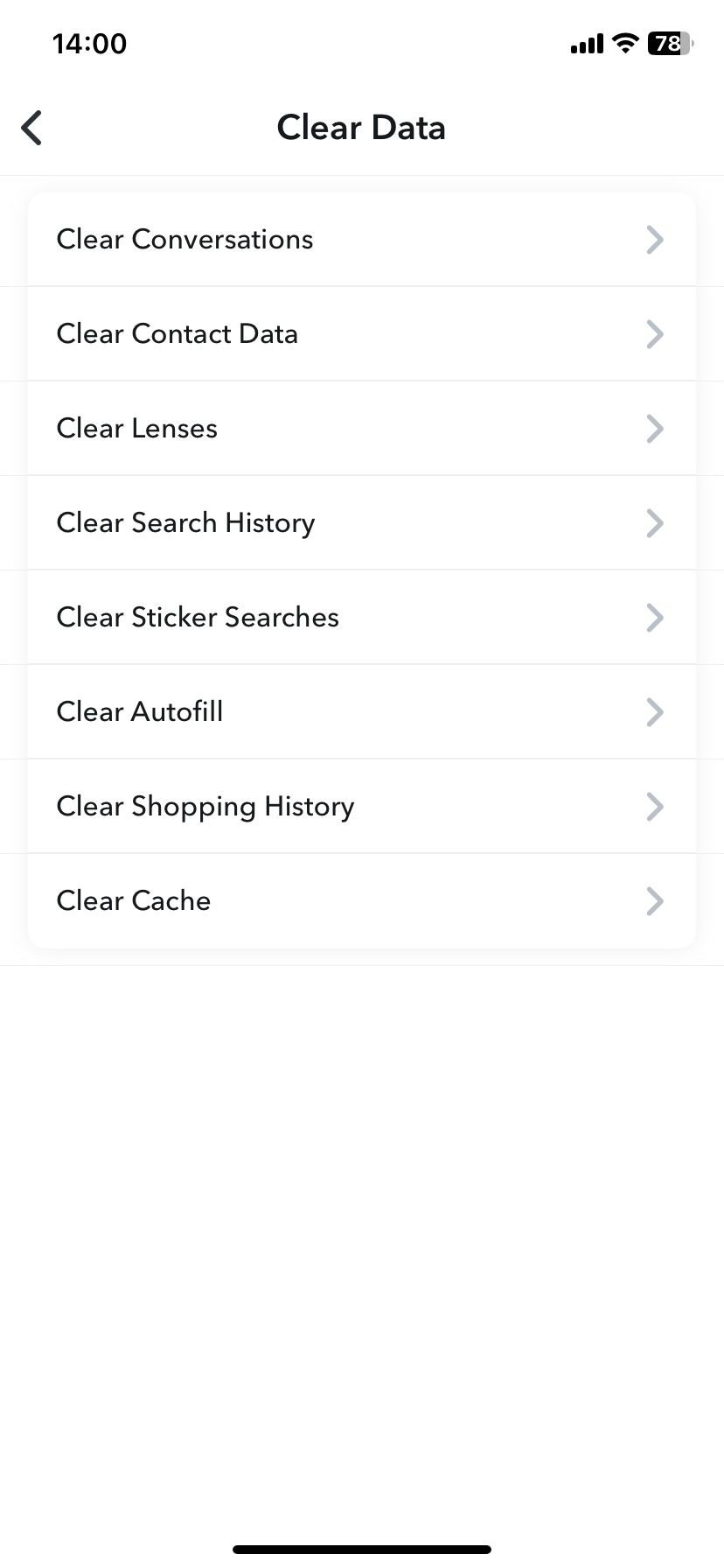 Select Clear Cache