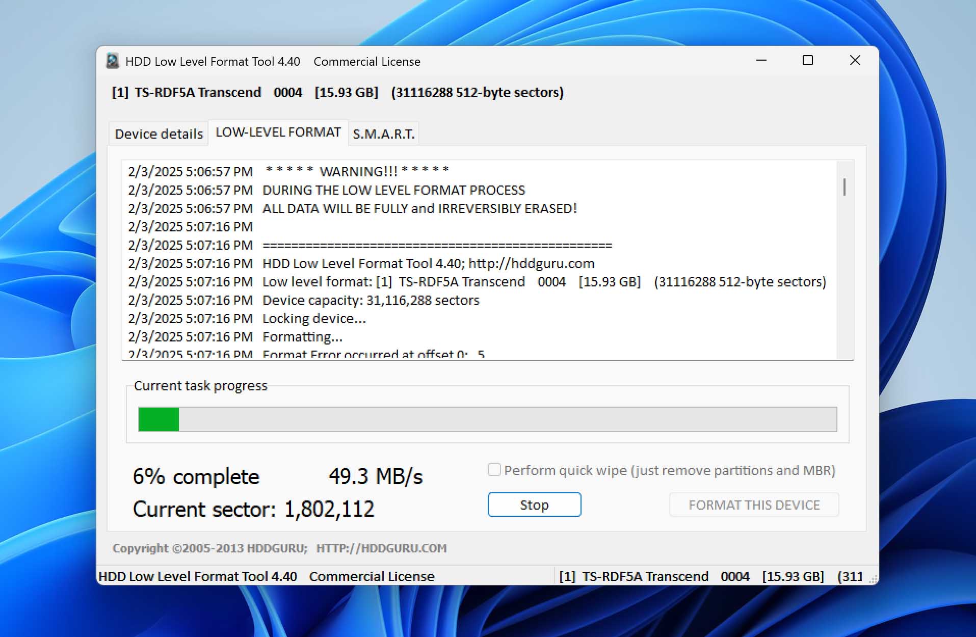 HDD Low Level Format Tool