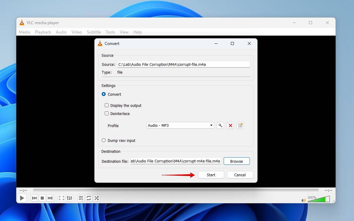 Starting M4A conversion.