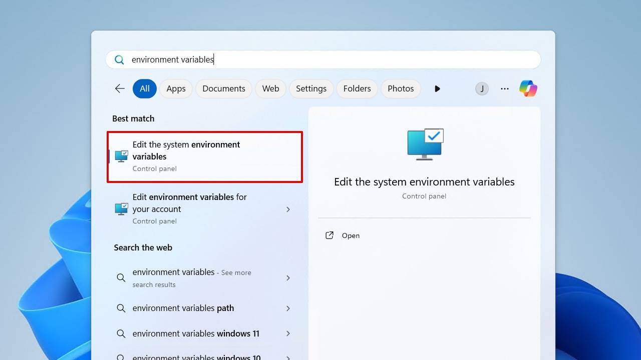 Editing system variables.
