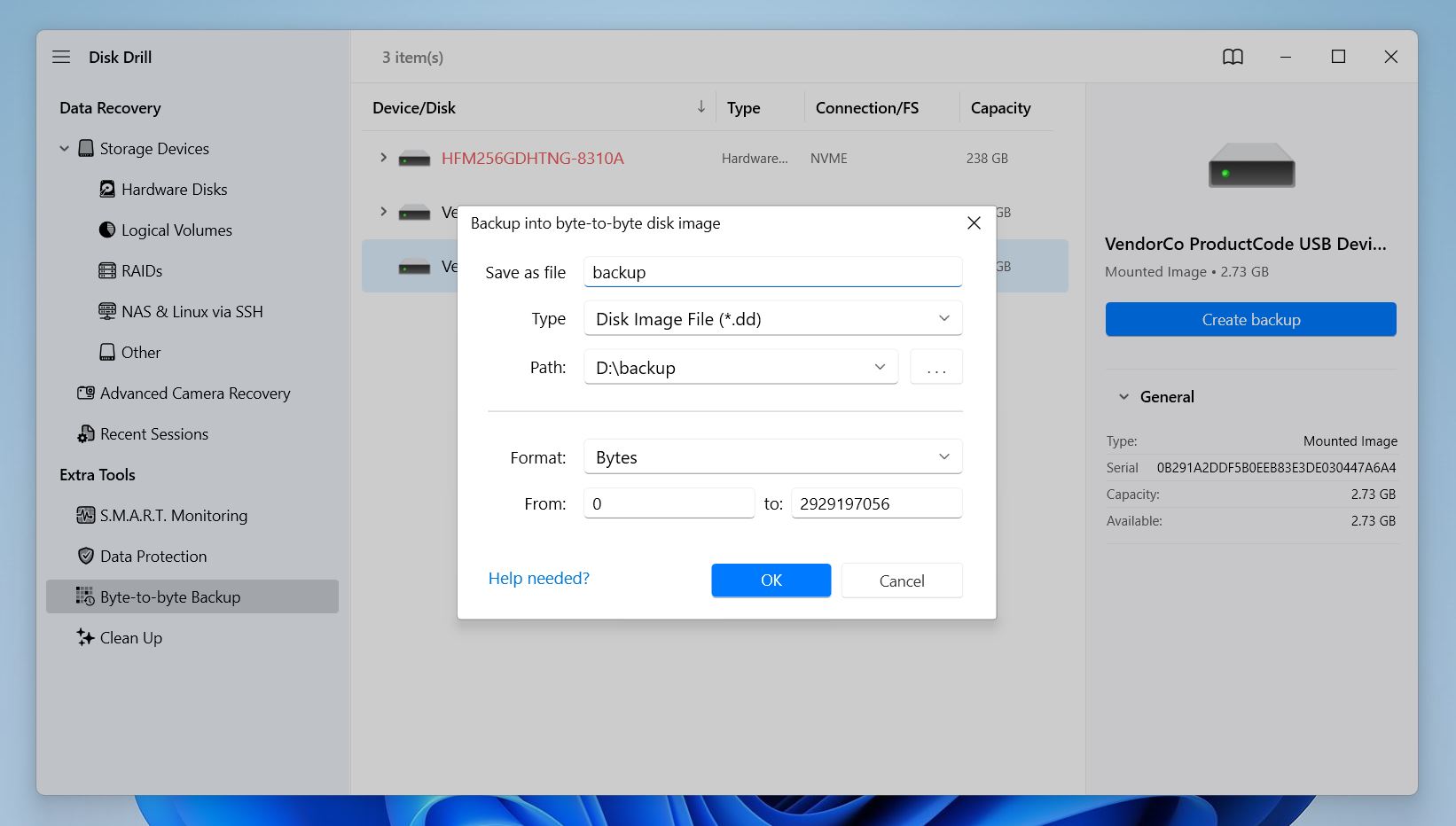 Byte-for-Byte Backup