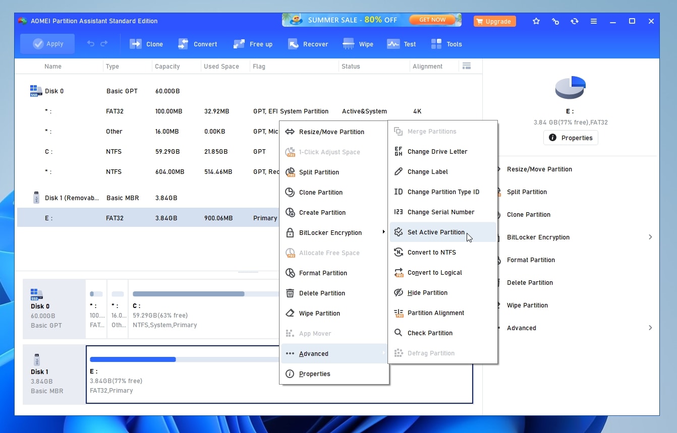 AOMEI Partition Assistant main interface