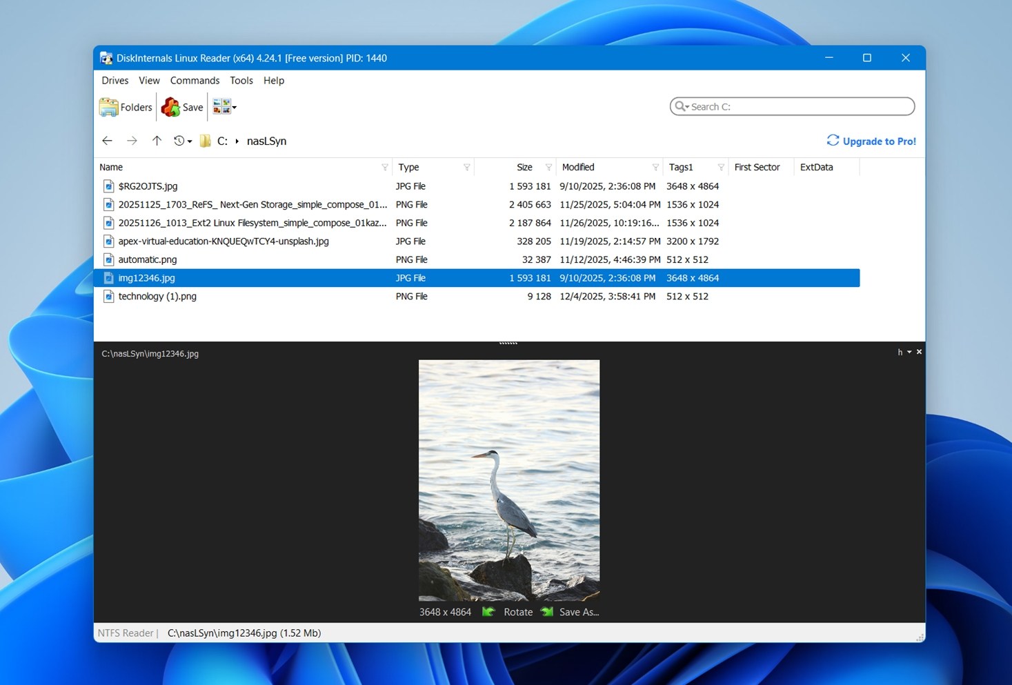 Browse the partition