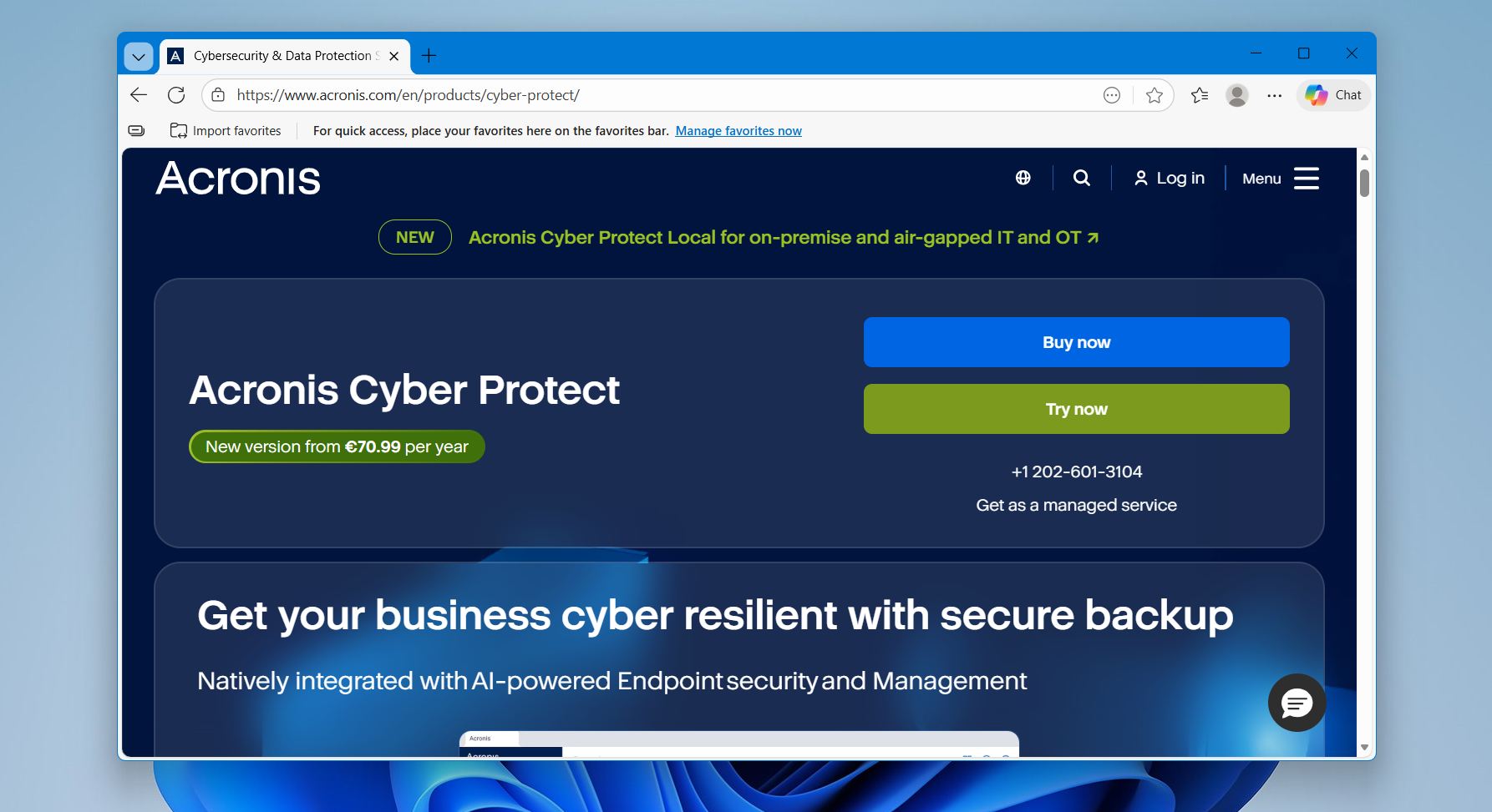 Acronis Cyber Protect management console